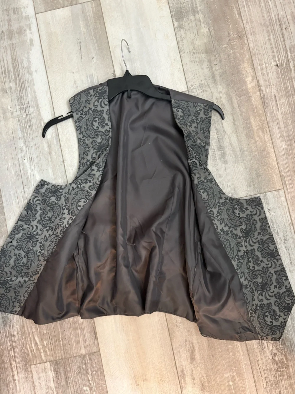 Custom Men’s Gray Paisley Formal Vest Wedding Show Choir